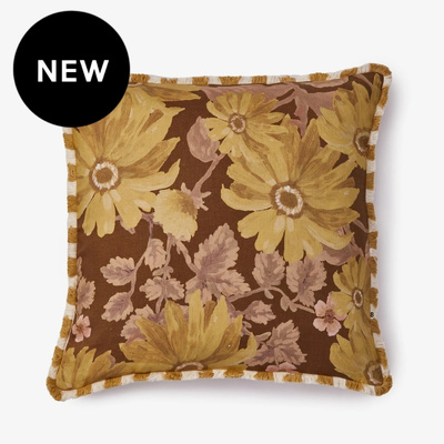 Bonnie and Neil Marigold Mustard Linen Cushion - 60cm
