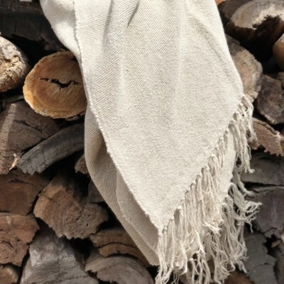 Alder Handloomed Linen Throw - Natural