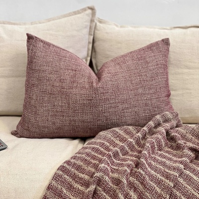 Audrey Burgundy Linen Cushion Cover - 40cm x 60cm