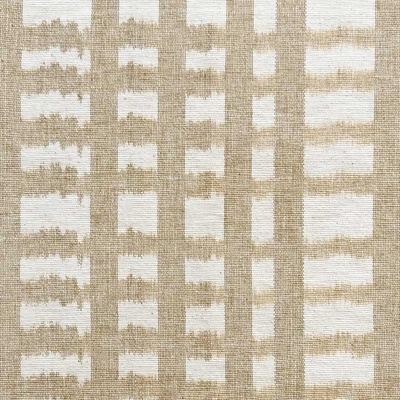 Fishnet Double Ikat Woven Cotton Fabric - Ginger