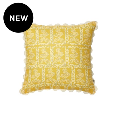 Bonnie and Neil Martine Yellow Linen Cushion - 50cm