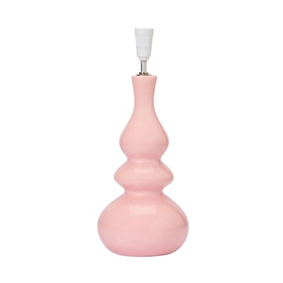 Triple Gourd Ceramic Lamp Base - Pink