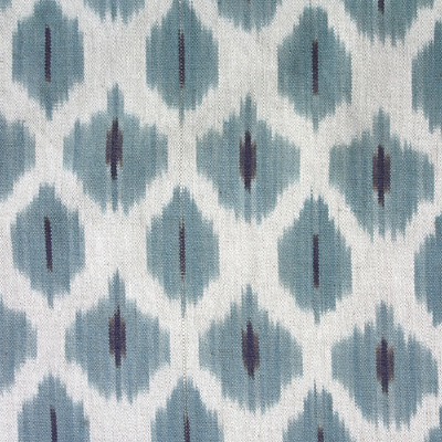 Flowers on Water Hand Woven Cotton Ikat Fabric - Sky