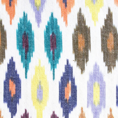 Mosaic Hand Woven Ikat Cotton Fabric - Multi