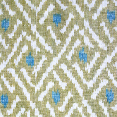 Jali Hand Woven Ikat Cotton Fabric - Olive