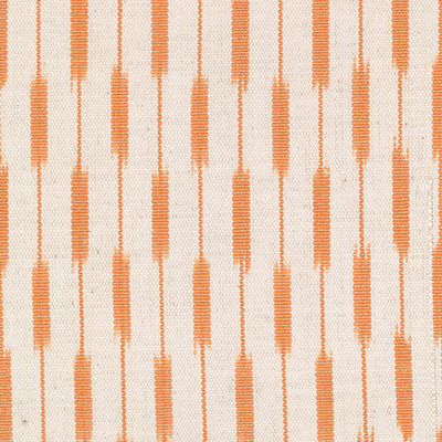 Lomandra Hand Woven Stripe Ikat Cotton Fabric - Tangerine