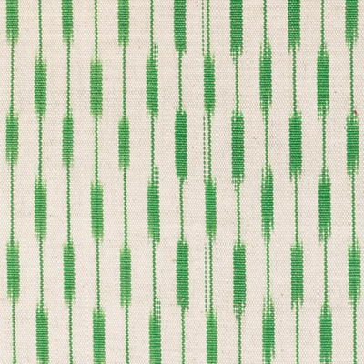 Lomandra Hand Woven Stripe Ikat Cotton Fabric - Jade