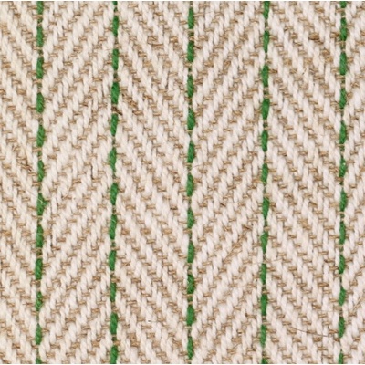 Twill Stripe Hand Woven Herringbone Stripe Cotton Linen Fabric - Forest